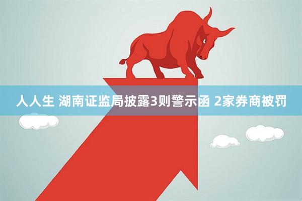 人人生 湖南证监局披露3则警示函 2家券商被罚