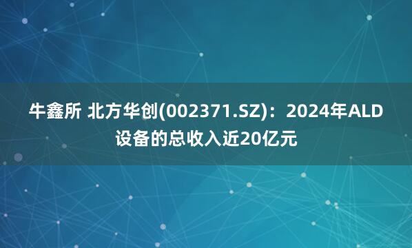牛鑫所 北方华创(002371.SZ)：2024年ALD设备的总收入近20亿元